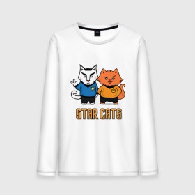 Мужской лонгслив хлопок с принтом Star Cats в Тюмени, 100% хлопок |  | animal | cat | cute | kitty | meow | друг | животные | киска | китти | кот | котенок | котик | кошечка | кошка | лев | леопард | милый | мур | мяу | пантера | питомец | рысь | тигр | улыбка