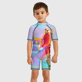 Детский купальный костюм 3D с принтом Абстракция в Тюмени, Полиэстер 85%, Спандекс 15% | застежка на молнии на спине | box | clothes | football | karate | mma | sport | venum | айкидо | боевые искусства | бокс | венум | дзюдо | карате | кикбоксинг | мма | рестлинг | спортивные одежды | футбол