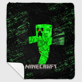 Плед с рукавами с принтом MINECRAFT CREEPER в Тюмени, 100% полиэстер | Закругленные углы, все края обработаны. Ткань не мнется и не растягивается. Размер 170*145 | creeper | game | minecraft | блоки | игра | квадраты | компьютерная игра | крипер | майнкрафт