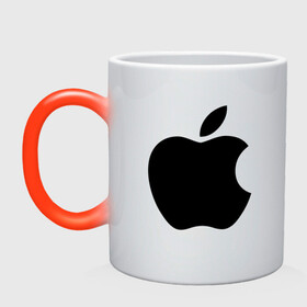 Кружка хамелеон с принтом Apple в Тюмени, керамика | меняет цвет при нагревании, емкость 330 мл | apple | техника | яблоко
