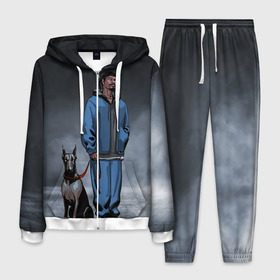 Мужской костюм 3D с принтом Snoop Dogg в Тюмени, 100% полиэстер | Манжеты и пояс оформлены тканевой резинкой, двухслойный капюшон со шнурком для регулировки, карманы спереди | 
