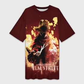 Платье-футболка 3D с принтом A Nightmare On Elm Street в Тюмени,  |  | a nightmare on elm street | freddy krueger | vdzabma | фредди крюгер