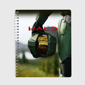 Тетрадь с принтом Halo (Z) в Тюмени, 100% бумага | 48 листов, плотность листов — 60 г/м2, плотность картонной обложки — 250 г/м2. Листы скреплены сбоку удобной пружинной спиралью. Уголки страниц и обложки скругленные. Цвет линий — светло-серый
 | combat evolved | halo | halo 2 | игра | ковенант | мастер чиф | стрелялка | хало | хало 2 | шутер | элит арбитр