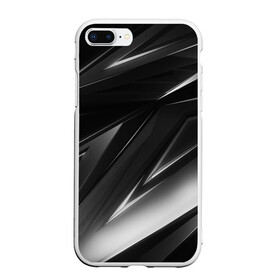 Чехол для iPhone 7Plus/8 Plus матовый с принтом GEOMETRY STRIPES BLACK & WHITE в Тюмени, Силикон | Область печати: задняя сторона чехла, без боковых панелей | abstraction | geometry | hexagon | stripes | text | texture | абстракция | геометрия | красный | линии | неон | неоновый | полосы | соты | текстура | фигуры | черный