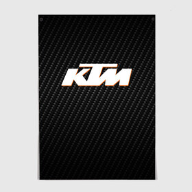 Постер с принтом KTM КАРБОН (Z) в Тюмени, 100% бумага
 | бумага, плотность 150 мг. Матовая, но за счет высокого коэффициента гладкости имеет небольшой блеск и дает на свету блики, но в отличии от глянцевой бумаги не покрыта лаком | enduro | ktm | moto | motocycle | sportmotorcycle | ктм | мото | мотоспорт