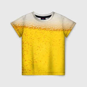Детская футболка 3D с принтом Пиво в Тюмени, 100% гипоаллергенный полиэфир | прямой крой, круглый вырез горловины, длина до линии бедер, чуть спущенное плечо, ткань немного тянется | Тематика изображения на принте: пенное | хмельное
