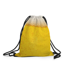 Рюкзак-мешок 3D с принтом Пиво в Тюмени, 100% полиэстер | плотность ткани — 200 г/м2, размер — 35 х 45 см; лямки — толстые шнурки, застежка на шнуровке, без карманов и подкладки | пенное | хмельное