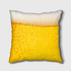 Подушка 3D с принтом Пиво в Тюмени, наволочка – 100% полиэстер, наполнитель – холлофайбер (легкий наполнитель, не вызывает аллергию). | состоит из подушки и наволочки. Наволочка на молнии, легко снимается для стирки | пенное | хмельное
