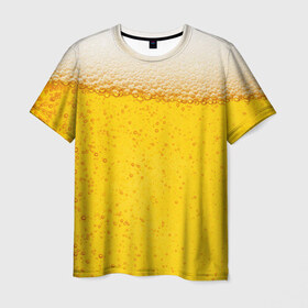 Мужская футболка 3D с принтом Пиво в Тюмени, 100% полиэфир | прямой крой, круглый вырез горловины, длина до линии бедер | Тематика изображения на принте: пенное | хмельное