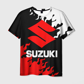 Мужская футболка 3D с принтом SUZUKI (2) в Тюмени, 100% полиэфир | прямой крой, круглый вырез горловины, длина до линии бедер | suzuki | авто | автомобиль | сузуки