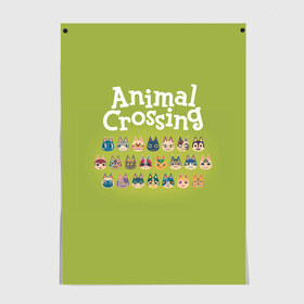 Постер с принтом Animal Crossing в Тюмени, 100% бумага
 | бумага, плотность 150 мг. Матовая, но за счет высокого коэффициента гладкости имеет небольшой блеск и дает на свету блики, но в отличии от глянцевой бумаги не покрыта лаком | animal crossing | isabelle | tom nook | энимал кроссинг