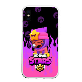 Чехол для iPhone XS Max матовый с принтом Sandy BRAWL STARS в Тюмени, Силикон | Область печати: задняя сторона чехла, без боковых панелей | brawl stars | brawl stars sandy | legendary brawler | leon | leon shark | sandy | shark | stars | акула | бравл стар сэнди | леон акула | сенди | сэнди