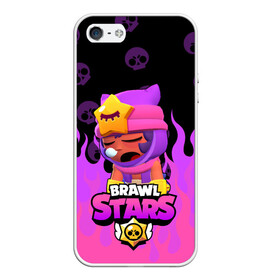 Чехол для iPhone 5/5S матовый с принтом Sandy BRAWL STARS в Тюмени, Силикон | Область печати: задняя сторона чехла, без боковых панелей | brawl stars | brawl stars sandy | legendary brawler | leon | leon shark | sandy | shark | stars | акула | бравл стар сэнди | леон акула | сенди | сэнди