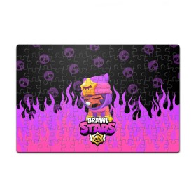 Пазл магнитный 126 элементов с принтом Sandy BRAWL STARS в Тюмени, полимерный материал с магнитным слоем | 126 деталей, размер изделия —  180*270 мм | brawl stars | brawl stars sandy | legendary brawler | leon | leon shark | sandy | shark | stars | акула | бравл стар сэнди | леон акула | сенди | сэнди