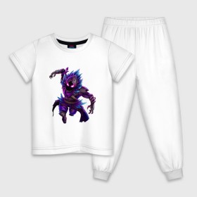Детская пижама хлопок с принтом FORTNITE RAVEN в Тюмени, 100% хлопок |  брюки и футболка прямого кроя, без карманов, на брюках мягкая резинка на поясе и по низу штанин
 | Тематика изображения на принте: fortnite | fortnite 2 | fortnite x маршмелло | ikonik | marshmello | ninja | ninja streamer | raven | travis scott | ворон | иконик | ниндзя | пили | рейвен | трэвис скотт | фортнайт