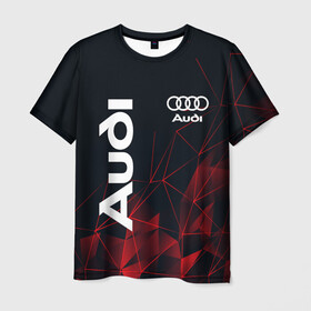 Мужская футболка 3D с принтом AUDI | АУДИ в Тюмени, 100% полиэфир | прямой крой, круглый вырез горловины, длина до линии бедер | audi | auto | rs | sport | авто | автомобиль | автомобильные | ауди | бренд | марка | машины | спорт