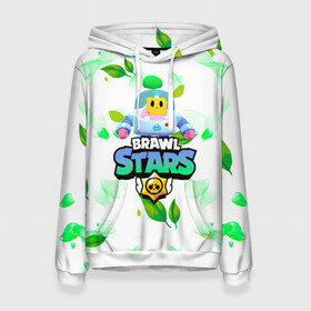 Женская толстовка 3D с принтом Sprout Brawl Stars в Тюмени, 100% полиэстер  | двухслойный капюшон со шнурком для регулировки, мягкие манжеты на рукавах и по низу толстовки, спереди карман-кенгуру с мягким внутренним слоем. | brawl | brawl stars | sprout | бравл | бравл старс | росток | спраут | спраут brawl stars | спроут