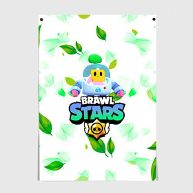 Постер с принтом Sprout Brawl Stars в Тюмени, 100% бумага
 | бумага, плотность 150 мг. Матовая, но за счет высокого коэффициента гладкости имеет небольшой блеск и дает на свету блики, но в отличии от глянцевой бумаги не покрыта лаком | brawl | brawl stars | sprout | бравл | бравл старс | росток | спраут | спраут brawl stars | спроут