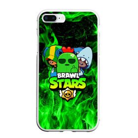 Чехол для iPhone 7Plus/8 Plus матовый с принтом Brawl Stars TRIO в Тюмени, Силикон | Область печати: задняя сторона чехла, без боковых панелей | 8 bit | 8 бит | bibi | brawl | brawl stars | crow | leon | spike | sprout | stars | бравл | бравл старс | браво старс | игра | компьютерная | кров | леон | онлайн | старс