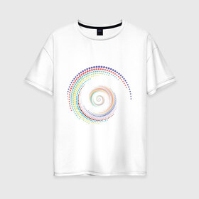 Женская футболка хлопок Oversize с принтом Обман зрения в Тюмени, 100% хлопок | свободный крой, круглый ворот, спущенный рукав, длина до линии бедер
 | водоворот | вортекс | зрения | иллюзия | картинки | обман | оптическая | позитив | прикольные | радуга | циклон