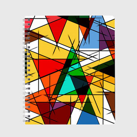 Тетрадь с принтом ПИКАССО в Тюмени, 100% бумага | 48 листов, плотность листов — 60 г/м2, плотность картонной обложки — 250 г/м2. Листы скреплены сбоку удобной пружинной спиралью. Уголки страниц и обложки скругленные. Цвет линий — светло-серый
 | Тематика изображения на принте: geometry | kaleidoscope | pattern | pilygon | polyscape | space | textures | tie dye | абстракт | броня | вселенная | геометрия | города | каледоскоп | космос | паттерн | полигон | полискейп | природа | тай дай | текстура | текстуры