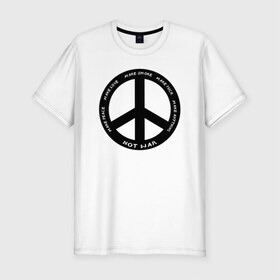 Мужская футболка хлопок Slim с принтом Pacific в Тюмени, 92% хлопок, 8% лайкра | приталенный силуэт, круглый вырез ворота, длина до линии бедра, короткий рукав | hippie | love | pacific | peace | любовь | мир | пацифик | хиппи