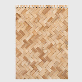 Скетчбук с принтом Паркет в Тюмени, 100% бумага
 | 48 листов, плотность листов — 100 г/м2, плотность картонной обложки — 250 г/м2. Листы скреплены сверху удобной пружинной спиралью | геометрия | дерево | доски | пол