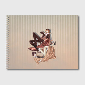 Альбом для рисования с принтом Дазай и ЧУя в Тюмени, 100% бумага
 | матовая бумага, плотность 200 мг. | bungou stray dogs | аниме | великие из бродячих псов | дазай и чуя