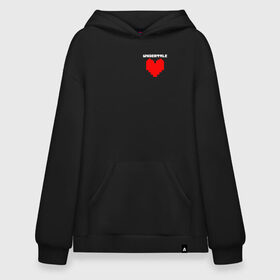 Худи SuperOversize хлопок с принтом UNDERTALE HEART в Тюмени, 70% хлопок, 30% полиэстер, мягкий начес внутри | карман-кенгуру, эластичная резинка на манжетах и по нижней кромке, двухслойный капюшон
 | asriel dreemurr | chara | frisk | gaster blaster | sans | undertale | азриэль дримурр | андертейл | гастер | меттатон | санс | фриск | чара