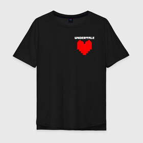 Мужская футболка хлопок Oversize с принтом UNDERTALE HEART в Тюмени, 100% хлопок | свободный крой, круглый ворот, “спинка” длиннее передней части | asriel dreemurr | chara | frisk | gaster blaster | sans | undertale | азриэль дримурр | андертейл | гастер | меттатон | санс | фриск | чара