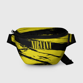 Поясная сумка 3D с принтом Nirvana в Тюмени, 100% полиэстер | плотная ткань, ремень с регулируемой длиной, внутри несколько карманов для мелочей, основное отделение и карман с обратной стороны сумки застегиваются на молнию | bleach | blew | cobain | dave | geffen | hormoaning | in utero | incesticide | krist | kurt | nevermind | nirvana | novoselic | rock | vevo | геффен | курт кобейн | нирвана | рок