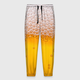 Мужские брюки 3D с принтом ЖИВОЕ ПЕННОЕ в Тюмени, 100% полиэстер | манжеты по низу, эластичный пояс регулируется шнурком, по бокам два кармана без застежек, внутренняя часть кармана из мелкой сетки | Тематика изображения на принте: beer | бир | напитки | пенное