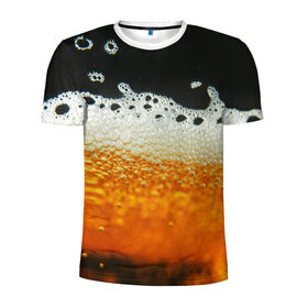 Мужская футболка 3D спортивная с принтом ТЕМНОЕ ПИВО в Тюмени, 100% полиэстер с улучшенными характеристиками | приталенный силуэт, круглая горловина, широкие плечи, сужается к линии бедра | beer | бир | напитки | пенное