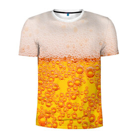 Мужская футболка 3D спортивная с принтом ПИВО в Тюмени, 100% полиэстер с улучшенными характеристиками | приталенный силуэт, круглая горловина, широкие плечи, сужается к линии бедра | beer | textures | бир | напитки | пенное | текстуры | фон