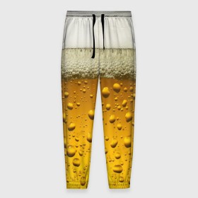 Мужские брюки 3D с принтом ПИВО в Тюмени, 100% полиэстер | манжеты по низу, эластичный пояс регулируется шнурком, по бокам два кармана без застежек, внутренняя часть кармана из мелкой сетки | Тематика изображения на принте: beer | textures | бир | напитки | пенное | текстуры | фон
