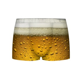 Мужские трусы 3D с принтом ПИВО в Тюмени, 50% хлопок, 50% полиэстер | классическая посадка, на поясе мягкая тканевая резинка | beer | textures | бир | напитки | пенное | текстуры | фон