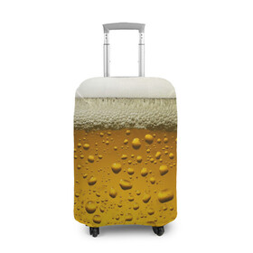 Чехол для чемодана 3D с принтом ПИВО в Тюмени, 86% полиэфир, 14% спандекс | двустороннее нанесение принта, прорези для ручек и колес | beer | textures | бир | напитки | пенное | текстуры | фон