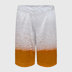 Детские спортивные шорты 3D с принтом ТЕМАПИВО в Тюмени,  100% полиэстер
 | пояс оформлен широкой мягкой резинкой, ткань тянется
 | Тематика изображения на принте: beer | бир | напитки | пенное