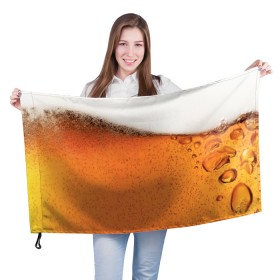 Флаг 3D с принтом ПИВО! в Тюмени, 100% полиэстер | плотность ткани — 95 г/м2, размер — 67 х 109 см. Принт наносится с одной стороны | beer | textures | бир | напитки | пенное | текстуры | фон