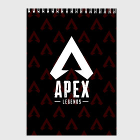 Скетчбук с принтом APEX LEGENDS в Тюмени, 100% бумага
 | 48 листов, плотность листов — 100 г/м2, плотность картонной обложки — 250 г/м2. Листы скреплены сверху удобной пружинной спиралью | Тематика изображения на принте: apex | apex legends | battle | battle royal | bloodhound | titanfall | wraith | апекс | апекс легендс | батл рояль | битва | война | каустик | королевская битва