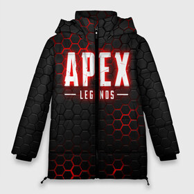 Женская зимняя куртка 3D с принтом APEX LEGENDS в Тюмени, верх — 100% полиэстер; подкладка — 100% полиэстер; утеплитель — 100% полиэстер | длина ниже бедра, силуэт Оверсайз. Есть воротник-стойка, отстегивающийся капюшон и ветрозащитная планка. 

Боковые карманы с листочкой на кнопках и внутренний карман на молнии | apex | apex legends | battle | battle royal | bloodhound | titanfall | wraith | апекс | апекс легендс | батл рояль | битва | война | каустик | королевская битва