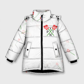 Зимняя куртка для девочек 3D с принтом PAYTON MOORMEIER - ТИКТОК в Тюмени, ткань верха — 100% полиэстер; подклад — 100% полиэстер, утеплитель — 100% полиэстер. | длина ниже бедра, удлиненная спинка, воротник стойка и отстегивающийся капюшон. Есть боковые карманы с листочкой на кнопках, утяжки по низу изделия и внутренний карман на молнии. 

Предусмотрены светоотражающий принт на спинке, радужный светоотражающий элемент на пуллере молнии и на резинке для утяжки. | flower | payton moormeier | roses | tiktok | автограф payton | блогер | пейтон | пейтон моормиер | розы | тикток | тиктокер | цветы | ютубер