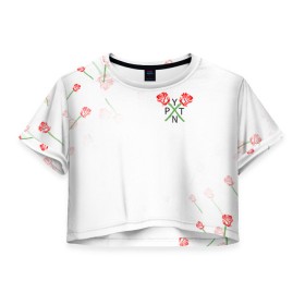Женская футболка Crop-top 3D с принтом PAYTON MOORMEIER - ТИКТОК в Тюмени, 100% полиэстер | круглая горловина, длина футболки до линии талии, рукава с отворотами | flower | payton moormeier | roses | tiktok | автограф payton | блогер | пейтон | пейтон моормиер | розы | тикток | тиктокер | цветы | ютубер