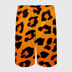 Детские спортивные шорты 3D с принтом JAGUAR GOLD в Тюмени,  100% полиэстер
 | пояс оформлен широкой мягкой резинкой, ткань тянется
 | cat | jaguar | leopard | yaguar | дикая кошка | животные | кошка | леопард | пятна животного | текстура | шерсть | ягуар