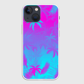 Чехол для iPhone 13 mini с принтом НЕОНОВЫЕ ПАЛЬМЫ | NEON PALM TREES | TROPICAL в Тюмени,  |  | Тематика изображения на принте: hotline miami | neon | new retro wave | outrun | outrun electro | palmen | retro | retrowave | summer | synth | synthwave | tropical | лето | неон | пальмы | ретро | тропики | хотлайн майами