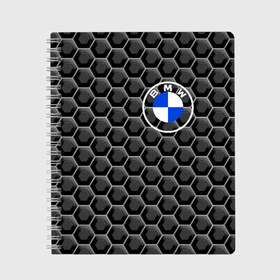 Тетрадь с принтом BMW в Тюмени, 100% бумага | 48 листов, плотность листов — 60 г/м2, плотность картонной обложки — 250 г/м2. Листы скреплены сбоку удобной пружинной спиралью. Уголки страниц и обложки скругленные. Цвет линий — светло-серый
 | 