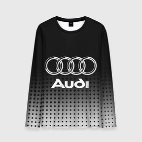 Мужской лонгслив 3D с принтом Audi в Тюмени, 100% полиэстер | длинные рукава, круглый вырез горловины, полуприлегающий силуэт | audi | audi лого | audi марка | audi эмблема | ауди | ауди значок | ауди лого | ауди чб значок | ауди эмблема | значок audi | лого автомобиля | логотип audi | логотип ауди | черно белый