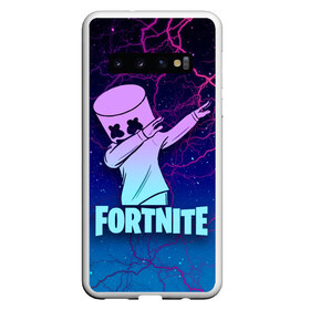 Чехол для Samsung Galaxy S10 с принтом Fortnite Marshmello в Тюмени, Силикон | Область печати: задняя сторона чехла, без боковых панелей | chapter 2 | dab | fortnite | i was there | i was there pleasant park feb 2 2019 | marshmello | глава 2 | даб | зефир | игра | маршмелло | маршмеллоу | маршмело | фортнайт | я был там