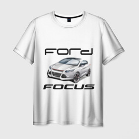 Мужская футболка 3D с принтом FORD в Тюмени, 100% полиэфир | прямой крой, круглый вырез горловины, длина до линии бедер | focus | ford | авто | гонки | машина | тачка | фокус | форд