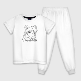 Детская пижама хлопок с принтом Еда Делает Меня Счастливой! SM в Тюмени, 100% хлопок |  брюки и футболка прямого кроя, без карманов, на брюках мягкая резинка на поясе и по низу штанин
 | 90s | anime girl | cute | kawaii | luna | sailor moon | usagi tsukino | аниме | аниме девушка | каваии | кавай | луна | манга | марс | меркурий | сейлор | сейлор мун | усаги цукино